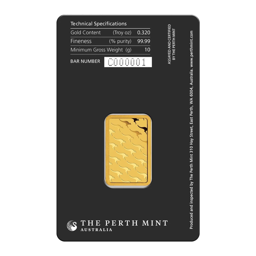 KANGAROO GOLD MINTED BAR (10g) back