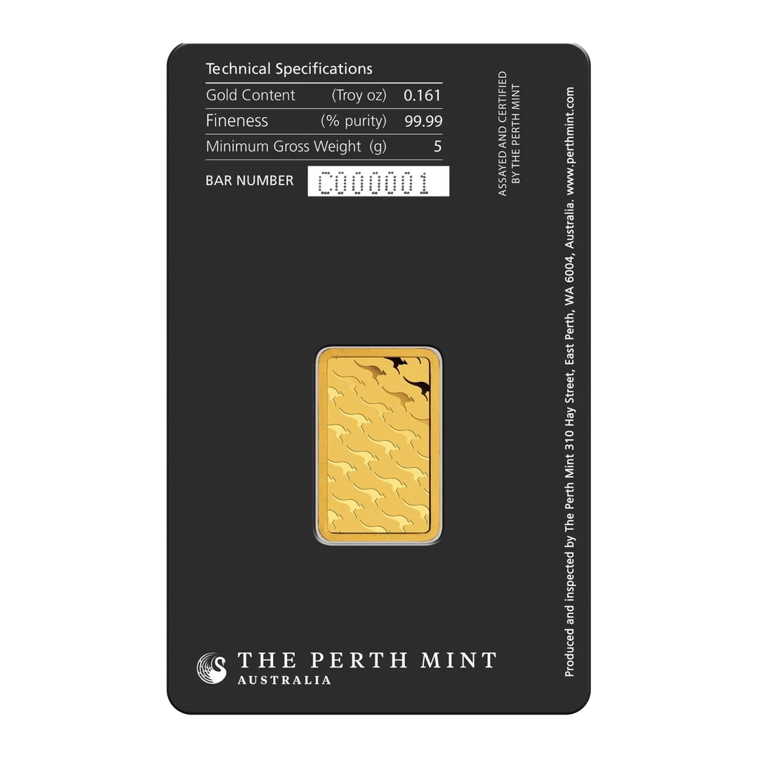 KANGAROO GOLD MINTED BAR (5g) back