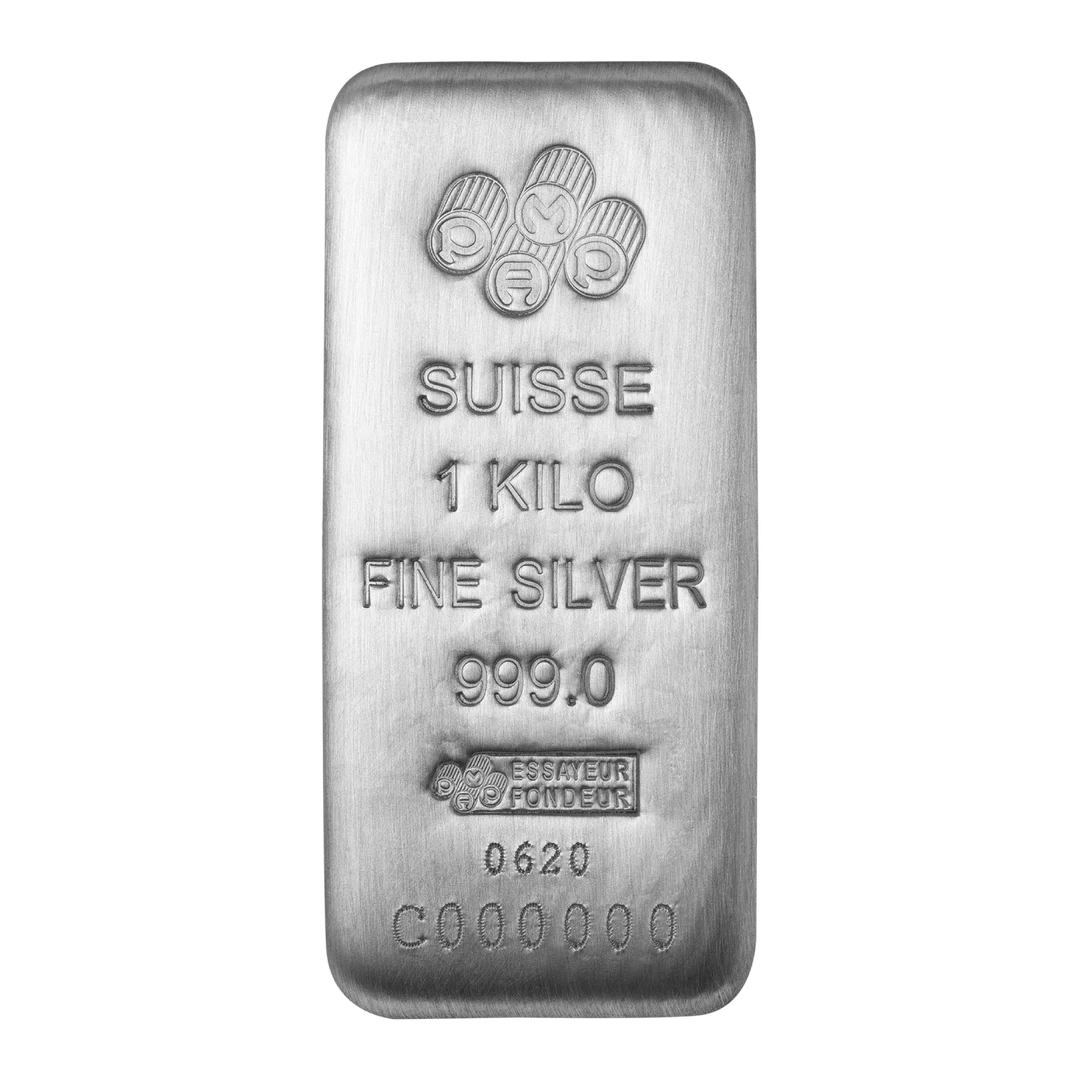 SILVER CAST BAR (1kg) front
