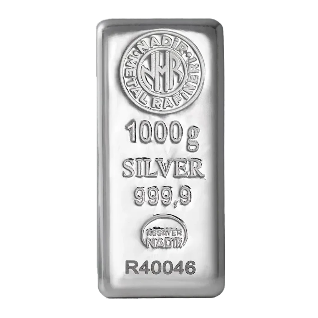 SILVER CAST BAR (1kg) front
