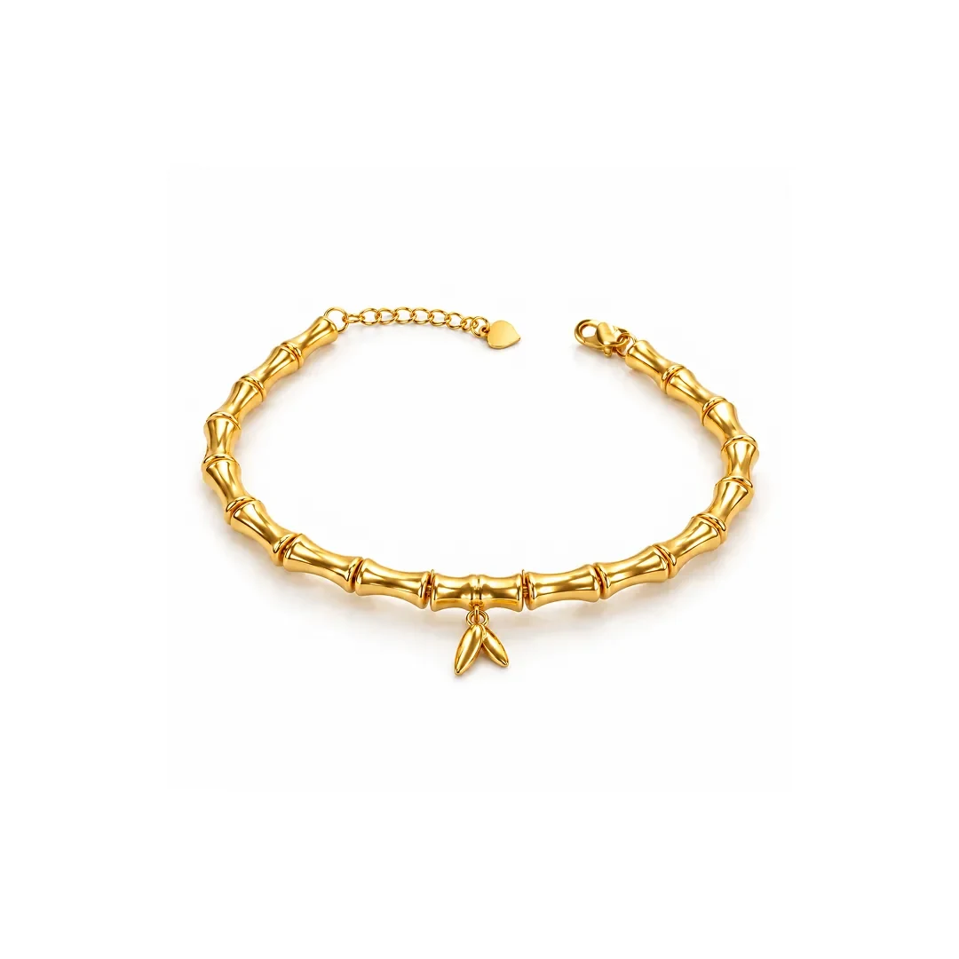 Bamboo Leaf Bracelet — 916 gold bracelet
