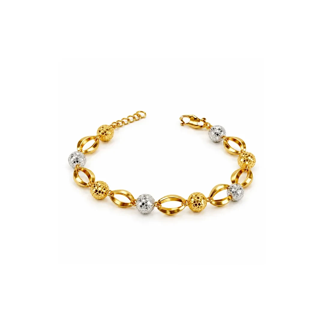 Oval Bola Chrome Bracelet — 916 gold bracelet