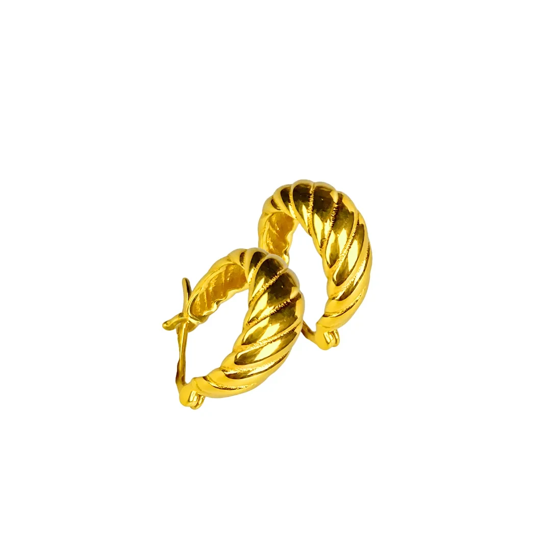 Twisted Hoop Earrings — 916 gold earrings