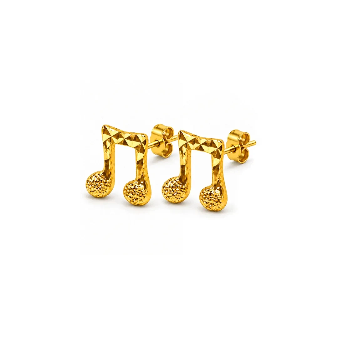 Music Note Stud Earrings — 375 gold earrings