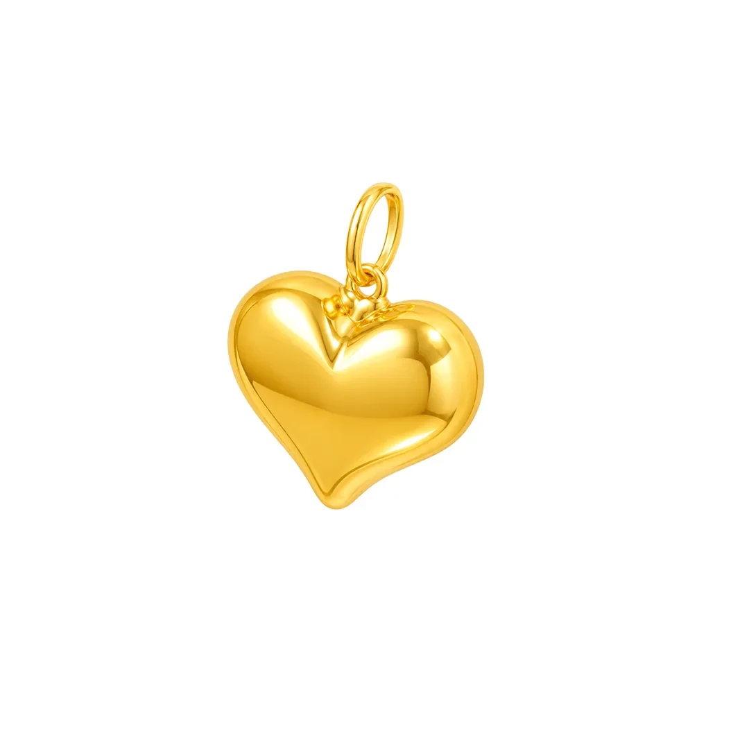 Puffy Heart Pendant — 916 gold pendant