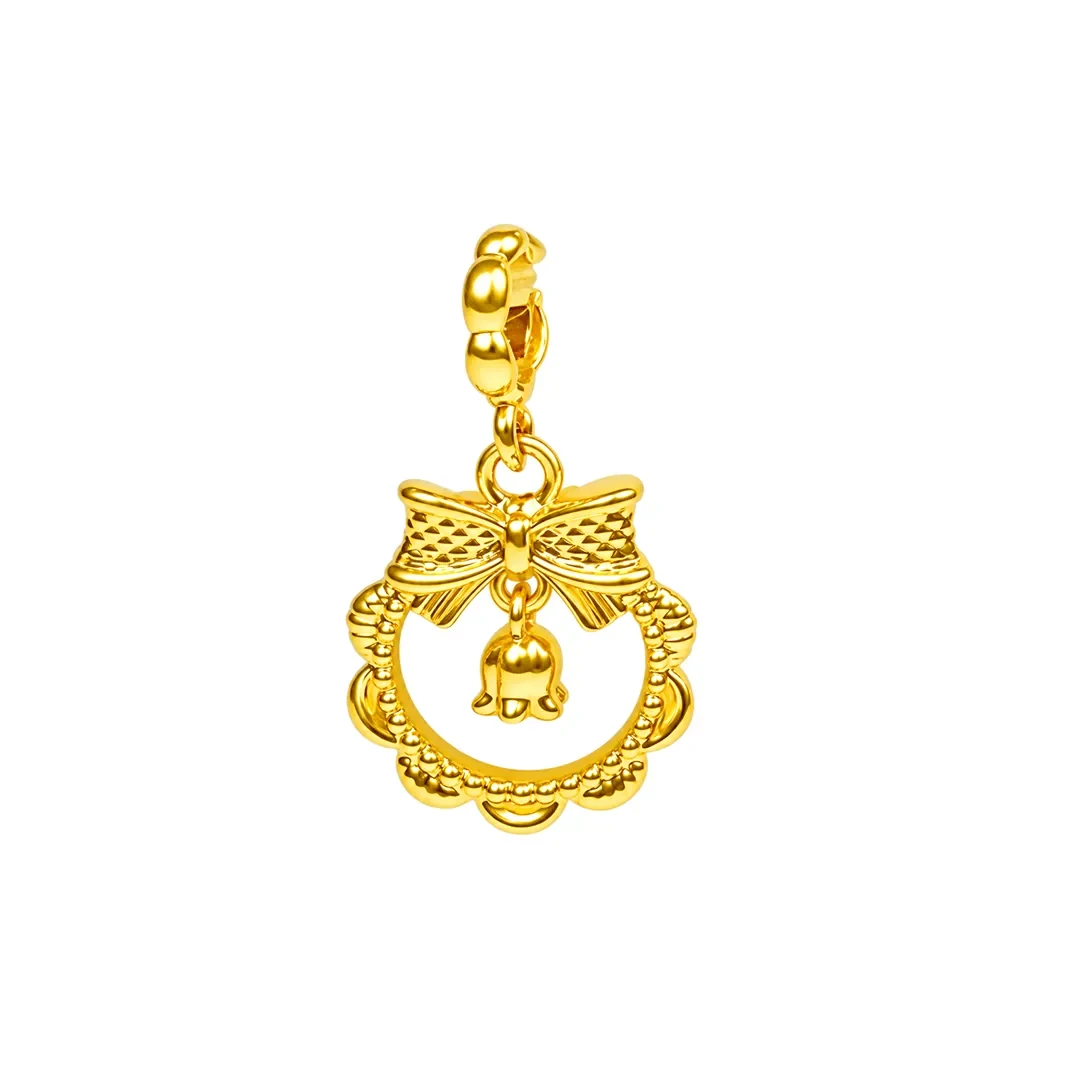 Bell Ribbon — 916 gold pendant
