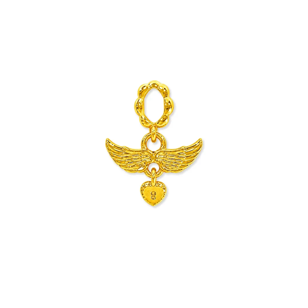 Angel Wings Heart Pendant — 916 gold pendant