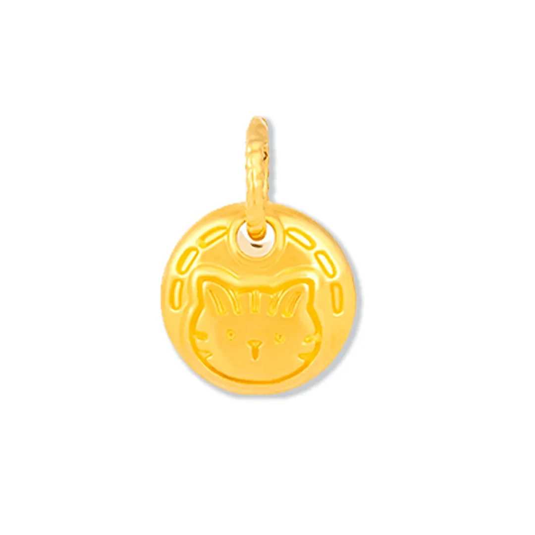 Cute Kitty Coin Pendant — 916 gold pendant