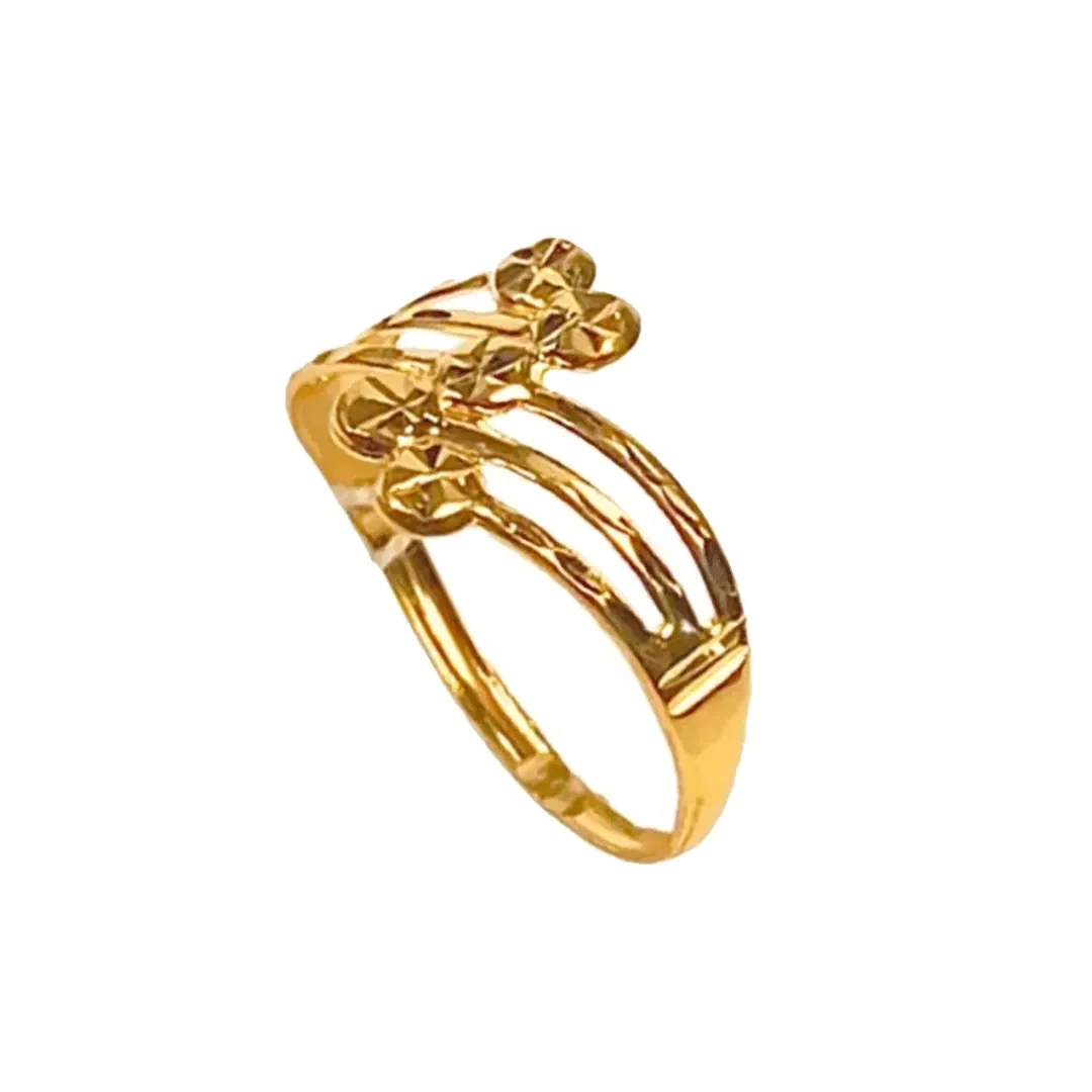 GOLDFINCH | Ring with Twist + Line Design 916 - R00309 — 916 gold ring